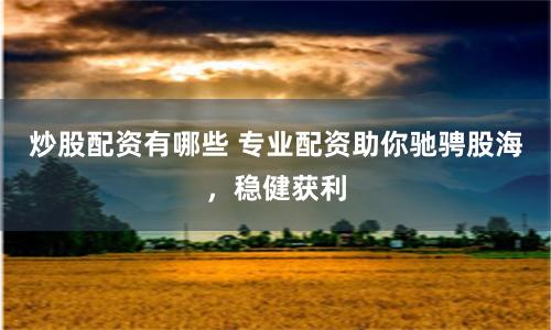 炒股配资有哪些 专业配资助你驰骋股海，稳健获利